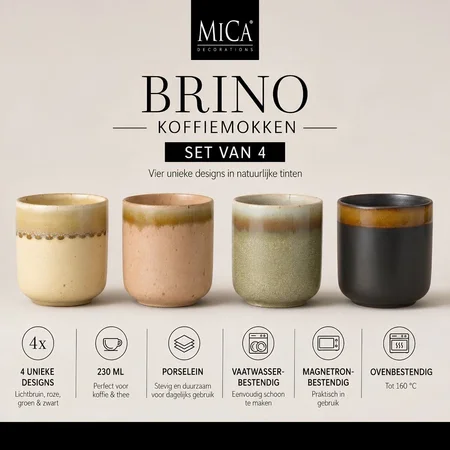 Mica Decorations Mok Brino Set van 4 stuks - afbeelding 2