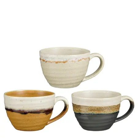 Mica Decorations Mok Ethan D11.5h8cm Terra | Off White | Zwart (assorti)