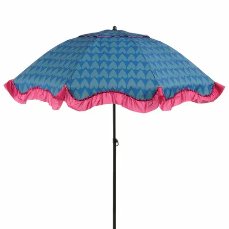 Mica Decorations Parasol Hart H238 x Ø220 cm - Blauw