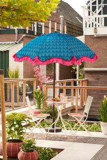 Mica Decorations Parasol Hart H238 x Ø220 cm - Blauw - afbeelding 3