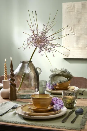 Mica Decorations Placemat Villia – 38×33 cm – Groen – Set van 4 – Katoenen Placemat