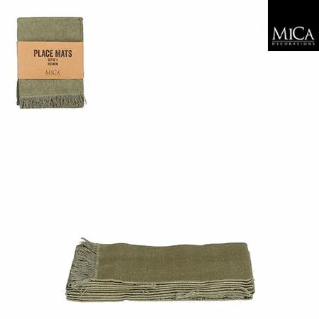 Mica Decorations Placemat Villia – 38×33 cm – Groen – Set van 4 – Katoenen Placemat