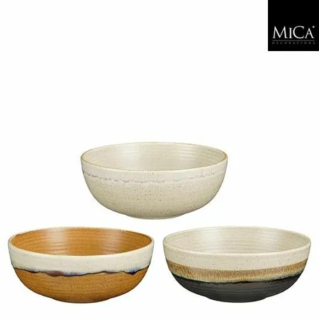 Mica Decorations Schaal Ethan D16.5h6.5cm Terra | Off White | Zwart (assorti)