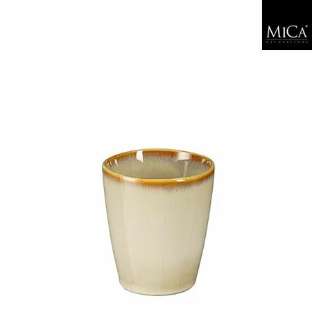Mica Decorations Racco Senseo beker beige - h8,5xd7,5cm