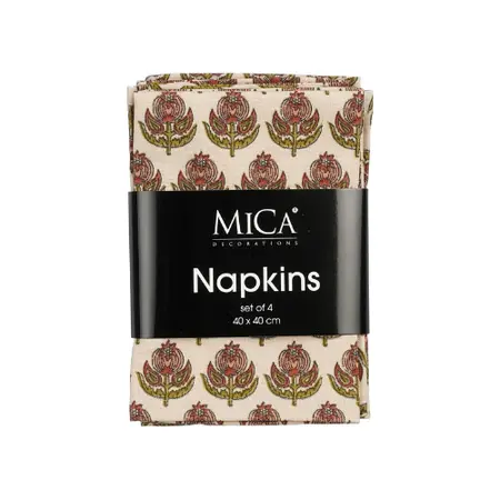 Mica Decorations Servet 40x40cm Diona Beige (4 stuks)
