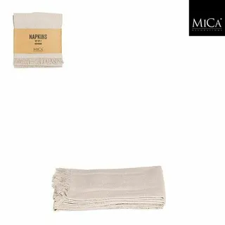 Mica Decorations Servetten Villia – 4 stuks – Beige – Stoffen Servet