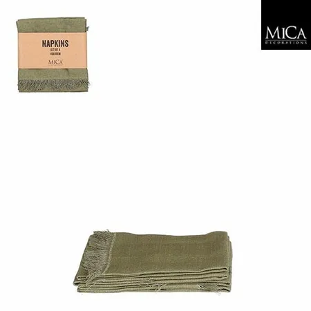 Mica Decorations Servetten Villia – 4 stuks – Groen – Stoffen Servet