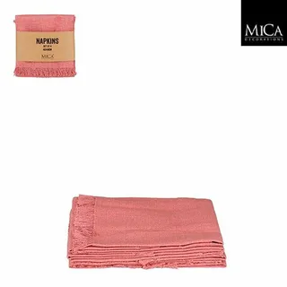 Mica Decorations Servetten Villia – 4 stuks – Zalm – Stoffen Servet