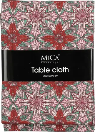 Mica Decorations Tafelkleed Bloem - 250x140cm - Donkerrood