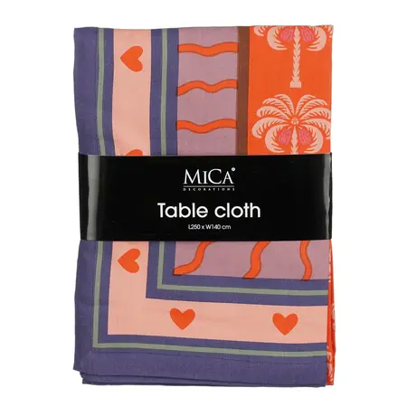 Mica Decorations Tafelkleed Palmboom - 250x140cm - Rood - afbeelding 1