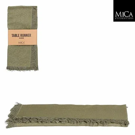Mica Decorations Tafelloper Villia – Groen – 180×45 cm – Tafeltextiel