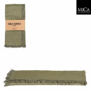 Mica Decorations Tafelloper Villia – Groen – 180×45 cm – Tafeltextiel