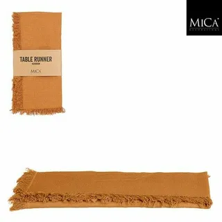 Mica Decorations Tafelloper Villia Okergeel