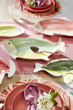 Mica Decorations Tafelloper Villia – Zalm – 180×45 cm – Tafeltextiel