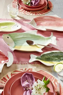 Mica Decorations Tafelloper Villia – Zalm – 180×45 cm – Tafeltextiel