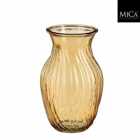 Mica Decorations Vaas Brigett Glas Lichtbruin H20xD12cm