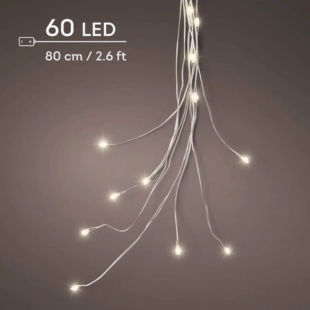 Micro Led Draadverlichting Bundel Zilver - 60 lampjes Warm Wit - afbeelding 2