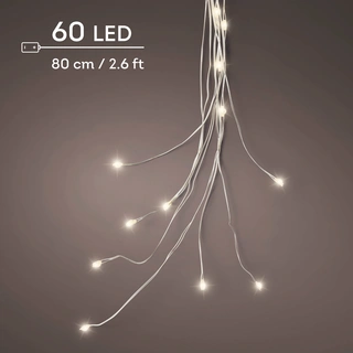 Micro Led Draadverlichting Bundel Zilver - 60 lampjes Warm Wit - afbeelding 2