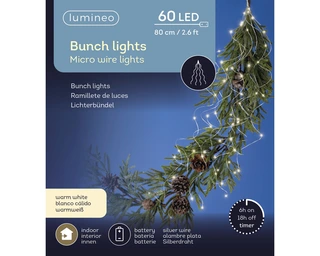 Micro Led Draadverlichting Bundel Zilver - 60 lampjes Warm Wit - afbeelding 1