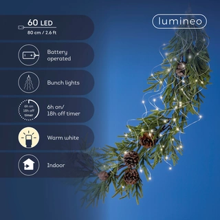 Micro Led Draadverlichting Bundel Zilver - 60 lampjes Warm Wit - afbeelding 4