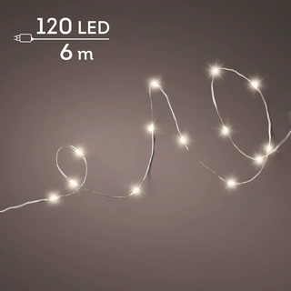 Micro Led draadverlichting zilver 6 meter - 120 lampjes Warm Wit - afbeelding 3
