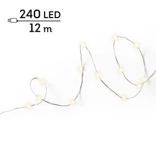 Micro Led draadverlichting zilver Twinkle - 240 lampjes Warm Wit - afbeelding 1