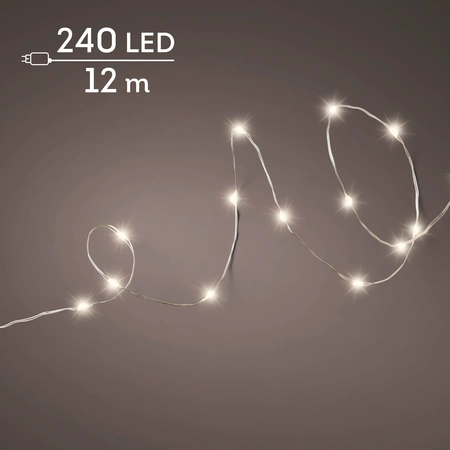 Micro Led draadverlichting zilver Twinkle - 240 lampjes Warm Wit - afbeelding 2