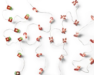 Micro LED draadverlichting zuurstok/strik/sok/kado - warm wit (assorti) - afbeelding 1