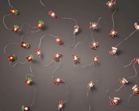 Micro LED draadverlichting zuurstok/strik/sok/kado - warm wit (assorti) - afbeelding 2