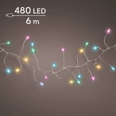 Microled Compact Twinkle - 480 LED lampjes Soft Multi Colour - afbeelding 2