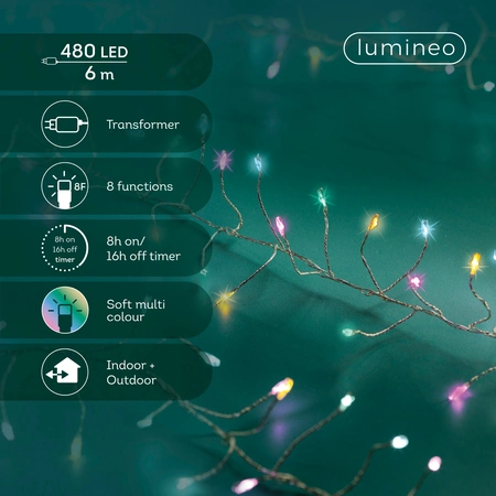 Microled Compact Twinkle - 480 LED lampjes Soft Multi Colour - afbeelding 4