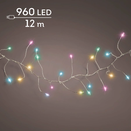 Microled Compact Twinkle - 960 LED lampjes Soft Multi Colour - afbeelding 3