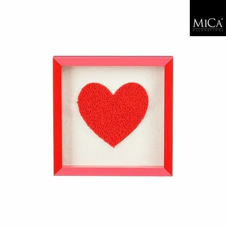 Muurdeco Hart Rood 17.5x17.5x2.5cm