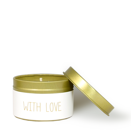 My Flame Sojakaars XS "With Love" – Fresh Cotton, biologische sojawas in metalblikje