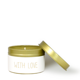 My Flame Sojakaars XS "With Love" – Fresh Cotton, biologische sojawas in metalblikje