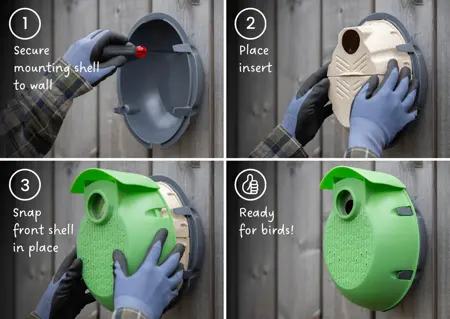 Nester Insert vervangbare binnenkern voor vogelhuisje | Eggologic - afbeelding 3