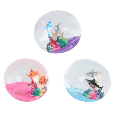 Oceaan Knijpbal met Zeedieren 9 cm - Transparante Anti-Stress Bal (3 uitvoeringen) - afbeelding 1