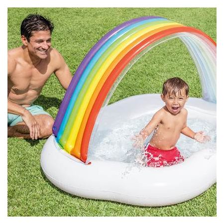 Opblaasbaar zwembad regenboog - Intex Design - 142x119x84cm - afbeelding 2