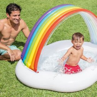 Opblaasbaar zwembad regenboog - Intex Design - 142x119x84cm - afbeelding 4