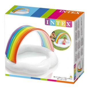 Opblaasbaar zwembad regenboog - Intex Design - 142x119x84cm - afbeelding 3