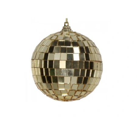 Ornament Discobal Glass Gold 10cm