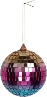 Ornament Discobal Glass Multi 10cm - afbeelding 1