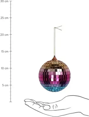 Ornament Discobal Glass Multi 10cm - afbeelding 3