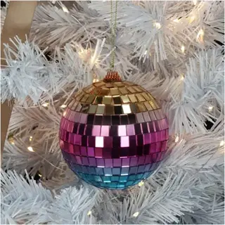 Ornament Discobal Glass Multi 10cm - afbeelding 4