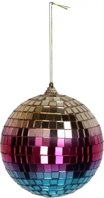 Ornament Discobal Glass Multi 12cm - afbeelding 1