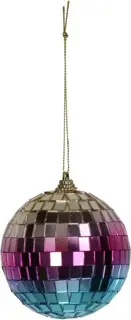 Ornament Discobal Glass Multi 8cm - afbeelding 1