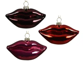 Ornament Glas Lippen (assorti)
