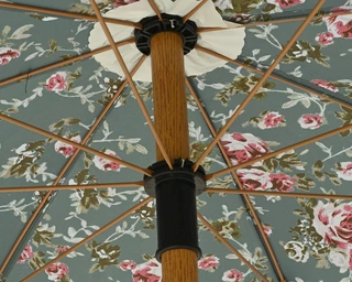 Outdoor Living Parasol 180 cm - Groen met Rozenprint - afbeelding 3