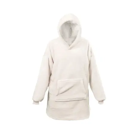 Oversized Fleece Hoodie Dove White