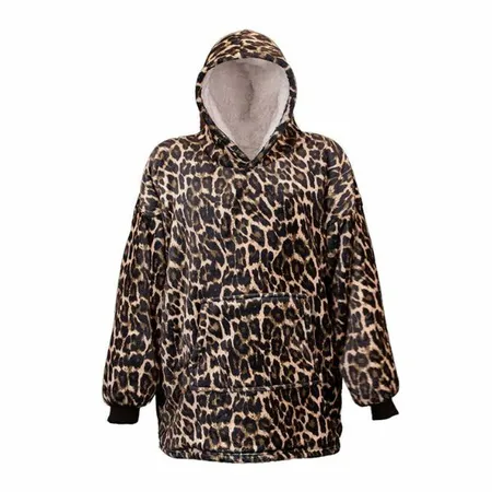 Oversized Fleece Hoodie - Panter Dark